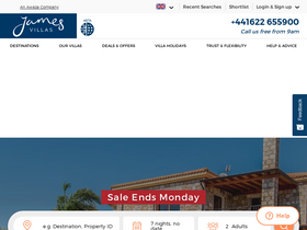 'jamesvillas.co.uk' screenshot