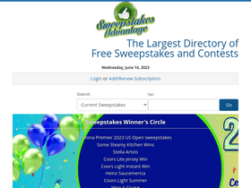 'sweepsadvantage.com' screenshot