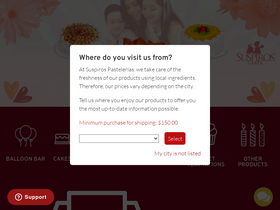 'suspirospastelerias.com' screenshot
