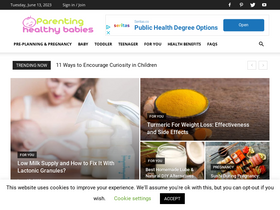 'parentinghealthybabies.com' screenshot