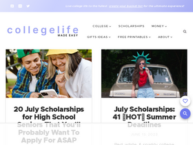 'collegelifemadeeasy.com' screenshot