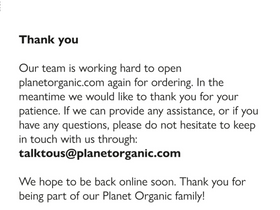 'planetorganic.com' screenshot