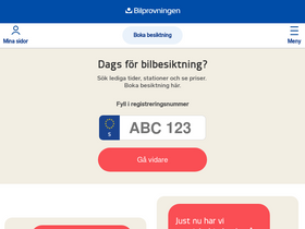 'bilprovningen.se' screenshot