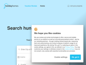 'holidayhomes.com' screenshot