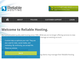 'reliablehosting.com' screenshot