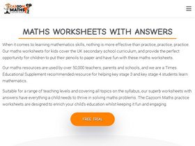 'cazoommaths.com' screenshot