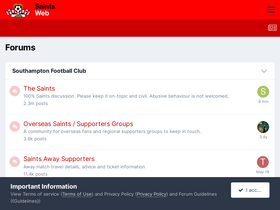 'saintsweb.co.uk' screenshot