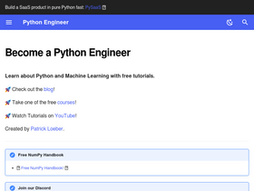 'python-engineer.com' screenshot