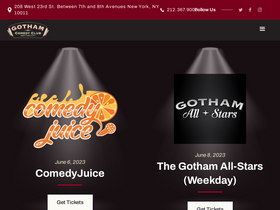 'gothamcomedyclub.com' screenshot