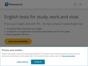 'pearsonpte.com' screenshot