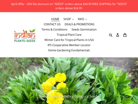 indianplantsnseeds.com homepage screenshot