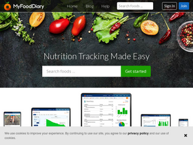 'myfooddiary.com' screenshot