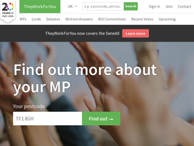 'theyworkforyou.com' screenshot