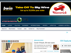'zambianeye.com' screenshot