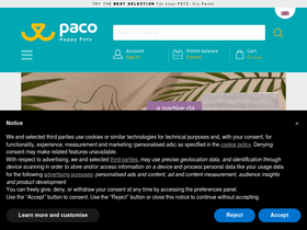 'pacopetshop.it' screenshot