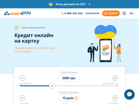 'money4you.ua' screenshot