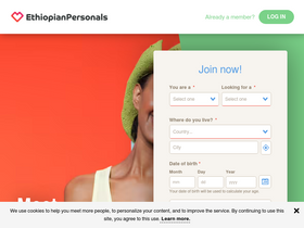 'ethiopianpersonals.com' screenshot
