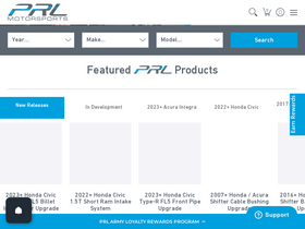 'prlmotorsports.com' screenshot