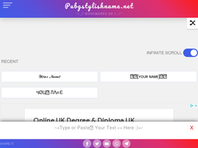 'pubgstylishname.net' screenshot