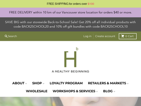 ahealthybeginning.ca homepage screenshot