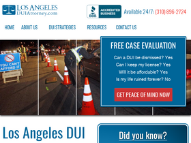 'losangelesduiattorney.com' screenshot