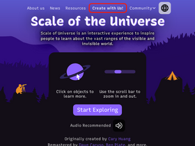 'scaleofuniverse.com' screenshot