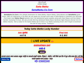 'sattamatkamarket.in' screenshot