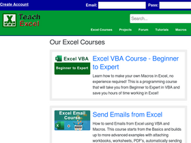 'teachexcel.com' screenshot