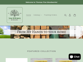 thomasfinewoodworks.com homepage screenshot