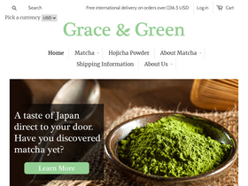 gracematcha.com homepage screenshot