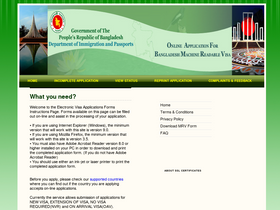 'visa.gov.bd' screenshot