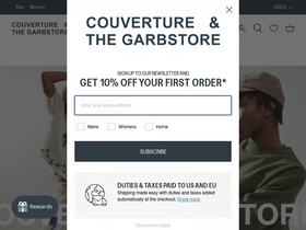 'couvertureandthegarbstore.com' screenshot