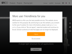 'erco.com' screenshot