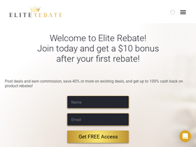 'eliterebate.com' screenshot
