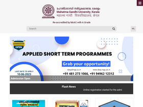 'mgu.ac.in' screenshot