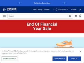 'runningwarehouse.com.au' screenshot