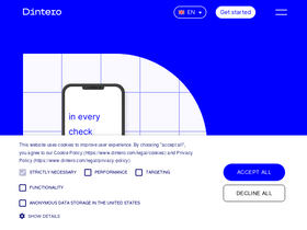 'dintero.com' screenshot