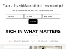 'richinwhatmatters.com' screenshot