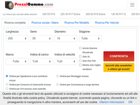 'prezzigomme.com' screenshot