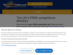'theprizefinder.com' screenshot