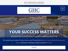 'highlands.edu' screenshot