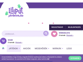 'liliputjatek.hu' screenshot