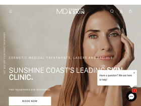 mdcosmeticandskin.com.au homepage screenshot