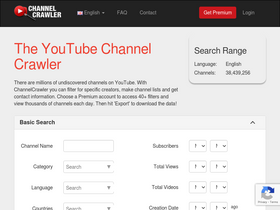 'channelcrawler.com' screenshot