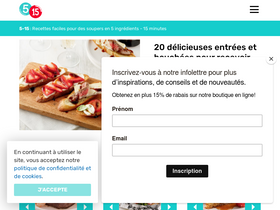 '5ingredients15minutes.com' screenshot