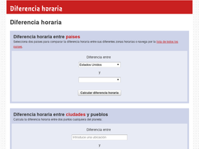 'diferencia-horaria.com' screenshot