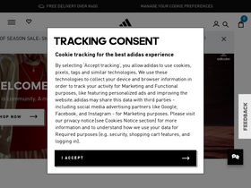 'adidas.co.za' screenshot