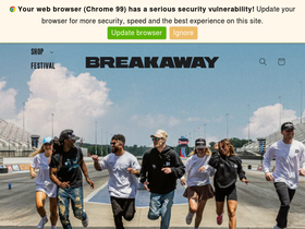 shopbreakaway.com homepage screenshot