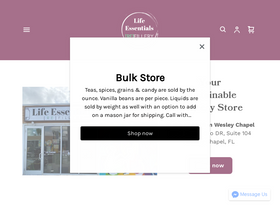 Life Essentials Refillery homepage screenshot