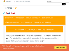 'binbir.tv' screenshot